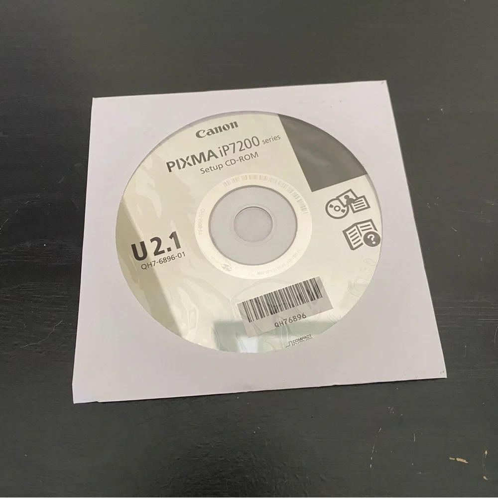 Canon Pixma iP7200 Series Setup CD-ROM Disc Software Windows Drivers U 2.1